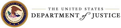 Logo for the United State Dept of Justice